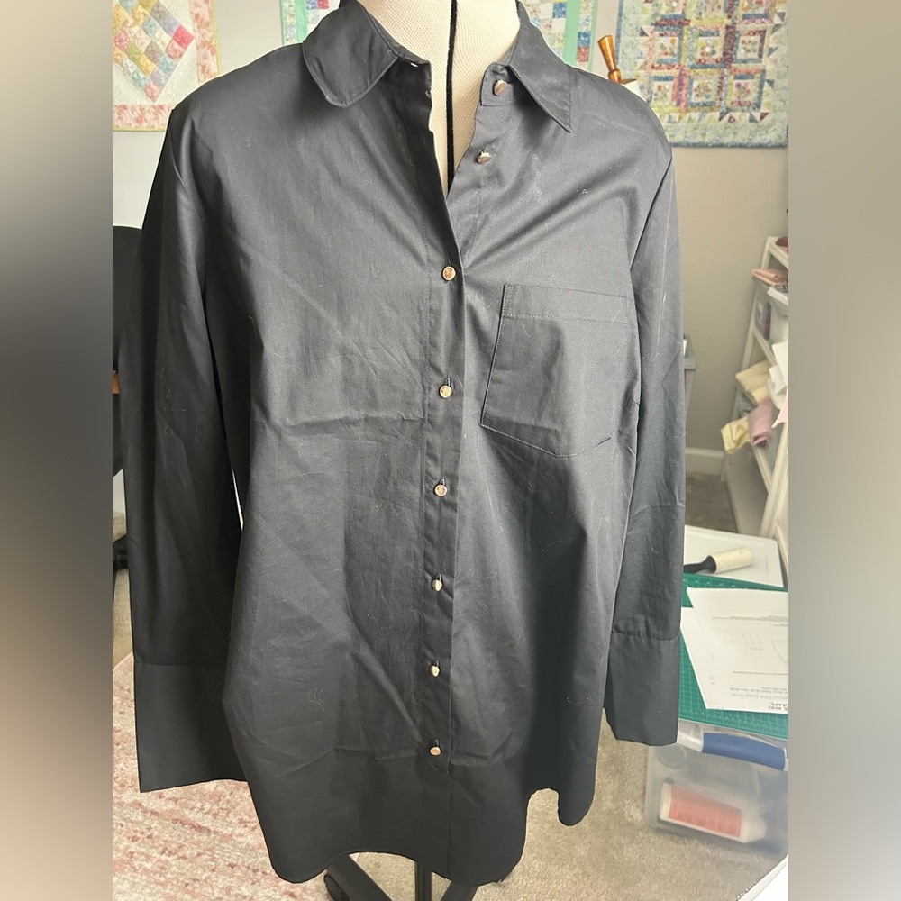 City Chic Ladies Black Button Down Shirt